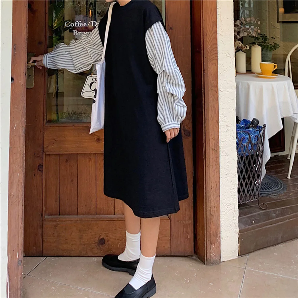 A-Line Dress 2020 New Style Round Neck Micro-Elastic False Double-Layer Type Long Sleeve Pullover No Collar
A-Line Dress 2020 New Style Round Neck Micro-Elastic False Double-Layer Type Long Sleeve Pullover No Collar