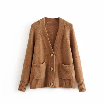 Za women's new long sleeve V-neck knitted jacket pocket design in autumn 2019 worsted knitted cardigan 02488147712
Za women's new long sleeve V-neck knitted jacket pocket design in autumn 2019 worsted knitted cardigan 02488147712