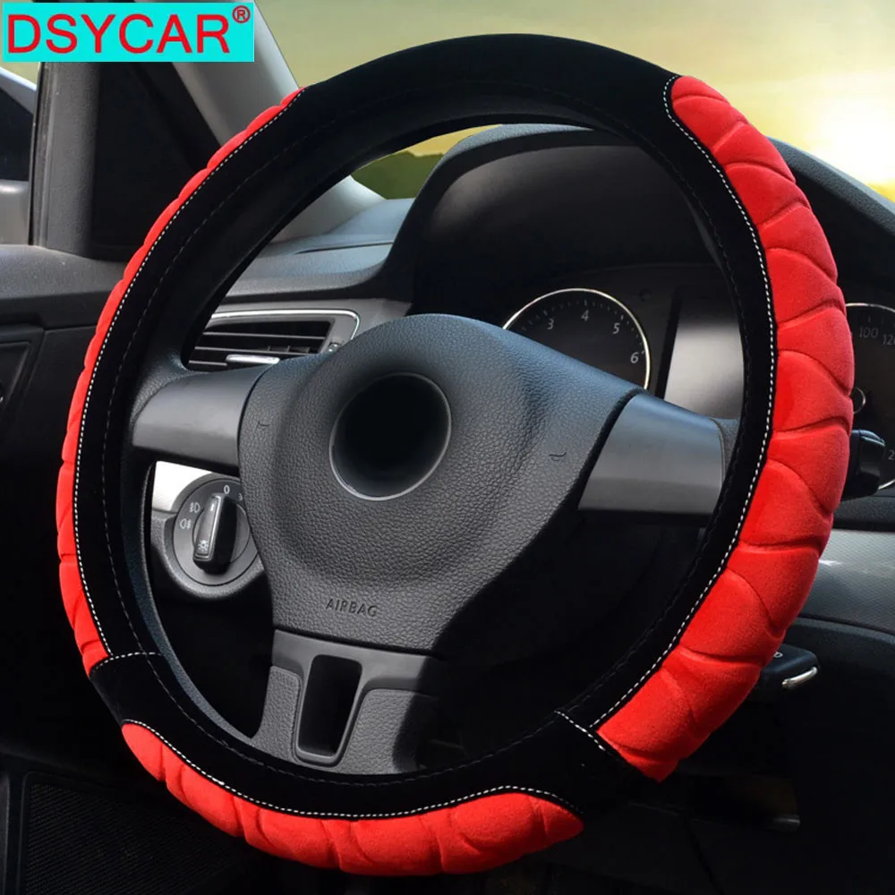 DSYCAR 1 шт. чехол на руль автомобиля короткое бархатное автомобильное колесо защита