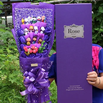 Lovely Cartoon Stitch Snoopy Plush Doll Toys Snoopy PVC Bouquet Artificial Flowers Valentine's Day Wedding Party Decoration Gift 
Lovely Cartoon Stitch Snoopy Plush Doll Toys Snoopy PVC Bouquet Artificial Flowers Valentine's Day Wedding Party Decoration Gift