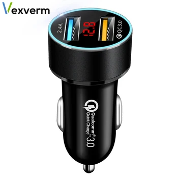 3.0A Car Charger Dual USB 12-24V LCD Display Cigarette Socket Lighter QC Car Charger for iphone 11 samsung xiaomi huawei etc
3.0A Car Charger Dual USB 12-24V LCD Display Cigarette Socket Lighter QC Car Charger for iphone 11 samsung xiaomi huawei etc