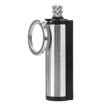 

LEEPEE Striker Lighter Cylindrical Match Permanent Stainless Steel Car Keychain Key Chain Key Ring