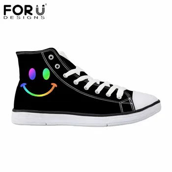 FORUDESIGNS Black Shoes for Women Sneakers High Top,Print 3D Smiley Face Personality Customize Canvas Shoes,Ladies Flat Shoes
FORUDESIGNS Black Shoes for Women Sneakers High Top,Print 3D Smiley Face Personality Customize Canvas Shoes,Ladies Flat Shoes