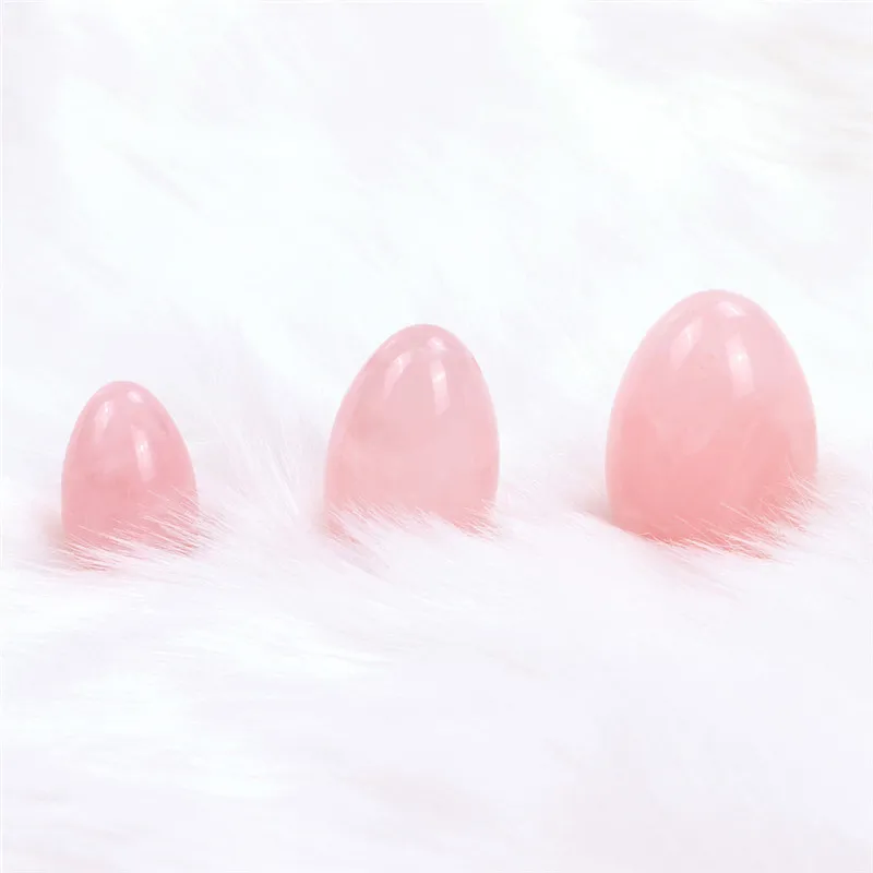 Натуральные яйца из розового кварца и нефрита яйцо Yoni с отверстием Женская