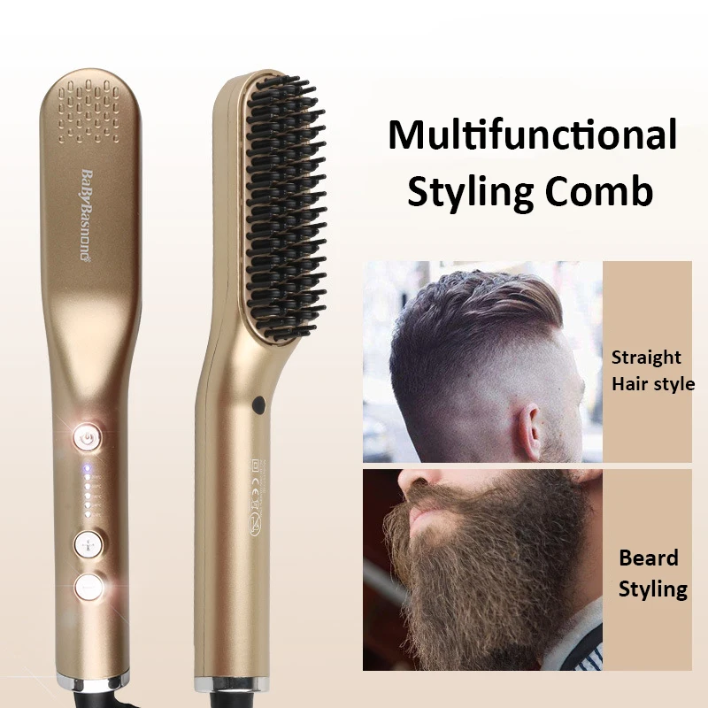 3 in 1 Hair Straightener Brush Anti Static Ceramic Heating Detangling Faster Straightening Beard Comb For Man Beard Straightener
3 in 1 Hair Straightener Brush Anti Static Ceramic Heating Detangling Faster Straightening Beard Comb For Man Beard Straightener