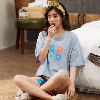 Women Pajamas Set Plus Size Cotton Cute Sleepwear Summer New shorts Smart Casual Pullover Sporty Pyjamas Leisure Homesuit Pijama
Women Pajamas Set Plus Size Cotton Cute Sleepwear Summer New shorts Smart Casual Pullover Sporty Pyjamas Leisure Homesuit Pijama