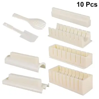 10pcs Practical Sushi Making Kit Multifunction Rice Roll Molds 5 In 1 Sushi Rolls Maker For Home Kitchen Accessories
10pcs Practical Sushi Making Kit Multifunction Rice Roll Molds 5 In 1 Sushi Rolls Maker For Home Kitchen Accessories