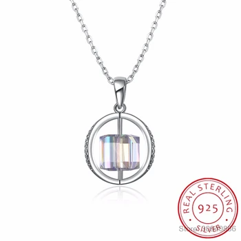 Crystal 925 Sterling Silver Necklace Fashion Geometric Rotation Pendant Genuine Jewelry Women Gift
Crystal 925 Sterling Silver Necklace Fashion Geometric Rotation Pendant Genuine Jewelry Women Gift