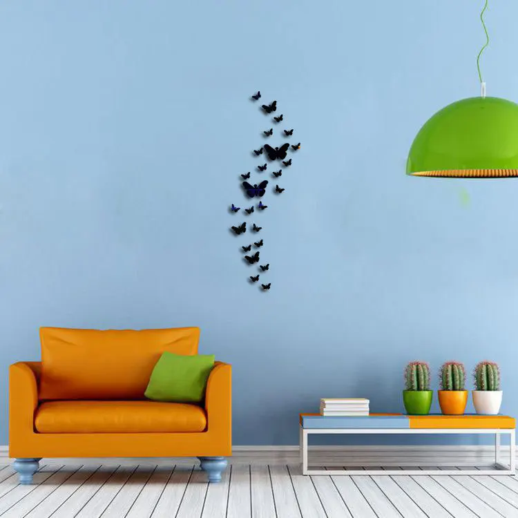 Waliicorners 25pcs butterfly Mirror Wall Sticker 3D DIY Acrylic Wall Decor Art Wall Stickers Decal Waliicorners Home Room Decoration 10 He8be3e180e0e49bc8b4d62ef80a6dfb3c