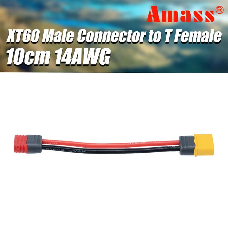 New Amass 10CM 14AWG Cable Male XT60 Plug to Female T Plug Connector for RC Model Drone Adapter Parts
New Amass 10CM 14AWG Cable Male XT60 Plug to Female T Plug Connector for RC Model Drone Adapter Parts