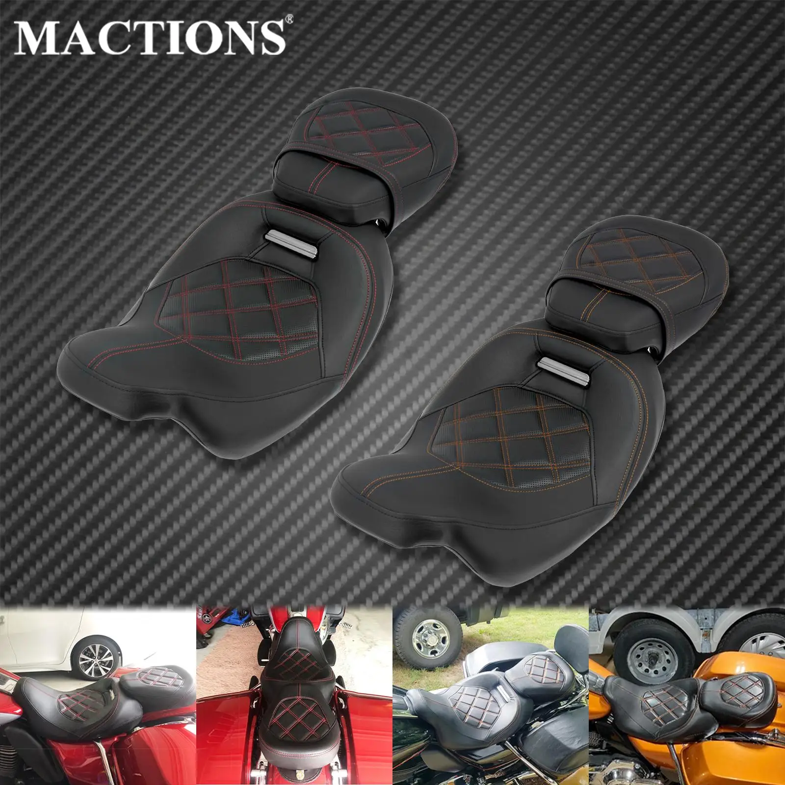Двухместное переднее и заднее ПАССАЖИРСКОЕ СИДЕНЬЕ мотоцикла для Harley Touring CVO Street