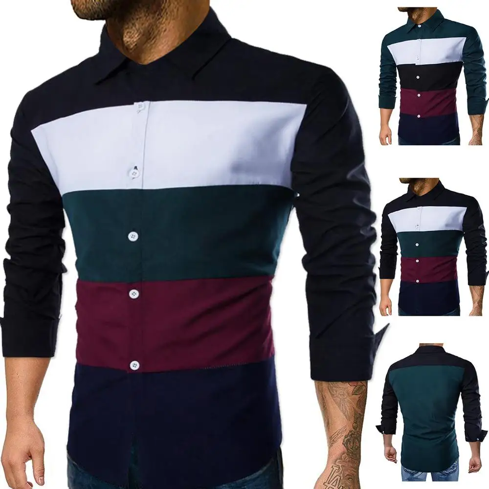 COLDKER Men's cloth slim fit shirt patchwork pattern turn-down collar blouse male casual streetwear clothing
COLDKER Men's cloth slim fit shirt patchwork pattern turn-down collar blouse male casual streetwear clothing