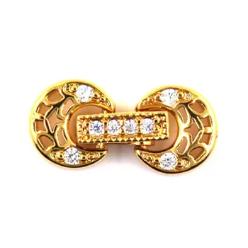 Copper Clasps 18K Gold plated DIY Pearls Jewelry Fittings Fastener Connector Clasps For DIY Gems Pearls Necklace Bracelet Clasp 
Copper Clasps 18K Gold plated DIY Pearls Jewelry Fittings Fastener Connector Clasps For DIY Gems Pearls Necklace Bracelet Clasp
