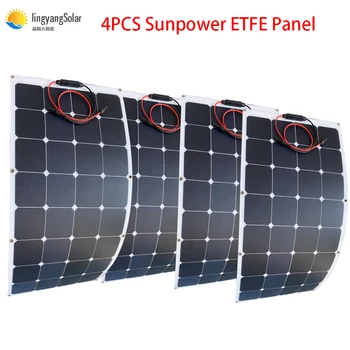 New 4pcs 100W ETFE (SUNPOWER) Solar panel white solar cell 125mm*125mm 22% charging efficiency for solar system charge
New 4pcs 100W ETFE (SUNPOWER) Solar panel white solar cell 125mm*125mm 22% charging efficiency for solar system charge