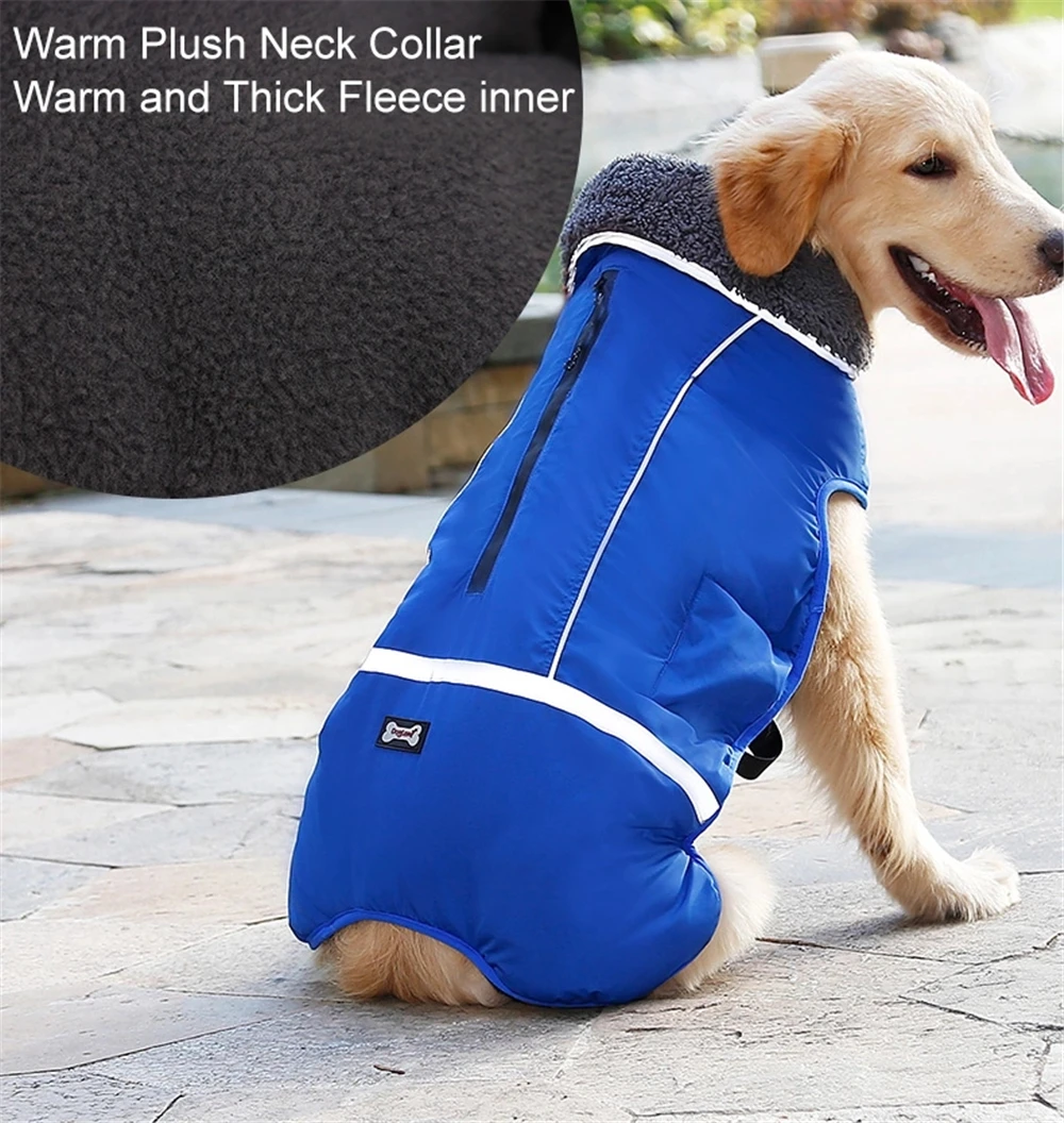 7 Dogs Pets Clothing Jacket Winter Waterproof Raincoat Soft Cotton Blanket Coat for Large Dogs and Small Dog Clothes Glowing Light