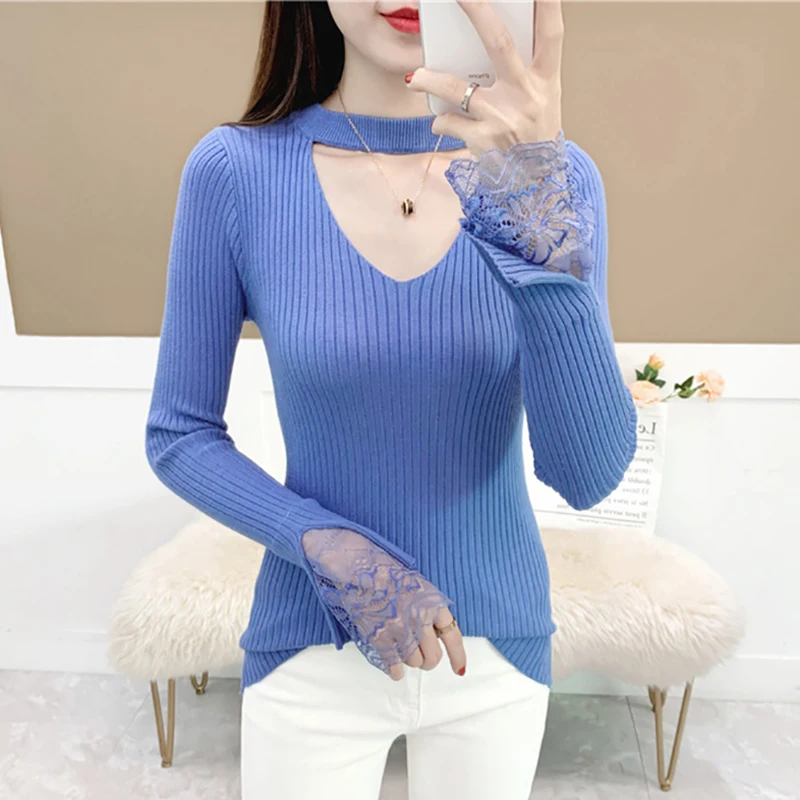 Shintimes Lace Hole V-Neck Sweater High Elastic Sweters Women 2020 New Winter Korean Style Long Sleeve Woman Pullover Pull Femme
Shintimes Lace Hole V-Neck Sweater High Elastic Sweters Women 2020 New Winter Korean Style Long Sleeve Woman Pullover Pull Femme