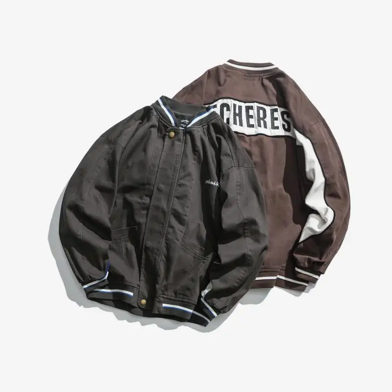 Vertical Ze Produced 2018 Autumn Clothing Japanese-style Origional Contrast Color Lettered Embroidered Stand Collar Baseball Uni
Vertical Ze Produced 2018 Autumn Clothing Japanese-style Origional Contrast Color Lettered Embroidered Stand Collar Baseball Uni