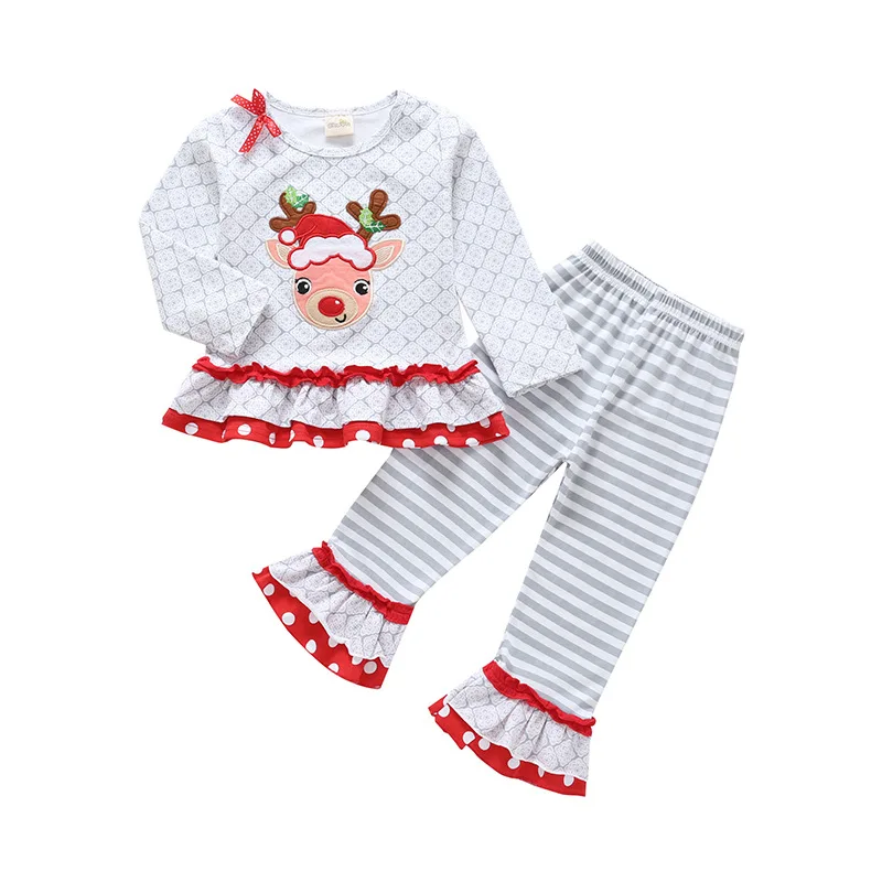 Рождественский комплект одежды для малышей хлопковые подарочные комплекты