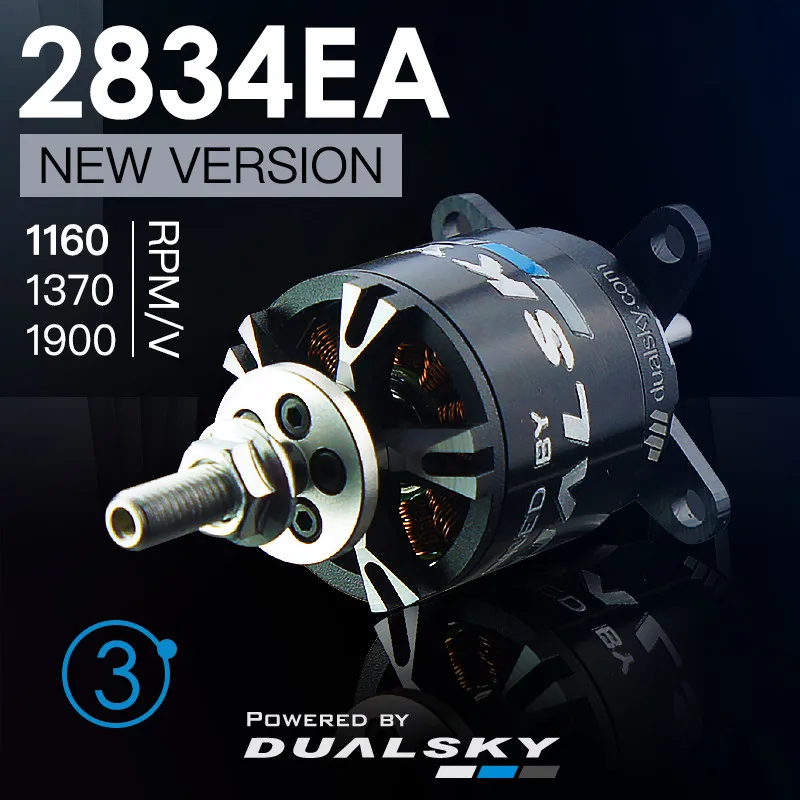 DUALSKY XM2834EA V3 1160KV 1370KV 1900KV бесщеточный outrunners для 15E мотор с фиксированным крылом |