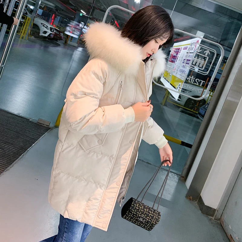 Down cotton women's 2019 new cotton coat fur collar long section bread clothing warm jacket tide
Down cotton women's 2019 new cotton coat fur collar long section bread clothing warm jacket tide