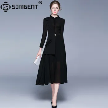 Simgent Fake Two Piece Dress Women Spring Autumn Elegant Vintage Long Sleeve Midi Long Chiffon Dress SG911074
Simgent Fake Two Piece Dress Women Spring Autumn Elegant Vintage Long Sleeve Midi Long Chiffon Dress SG911074