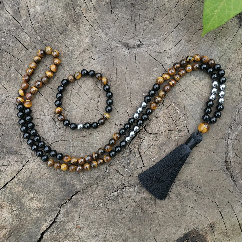 8mm Black Onyx,Tigers Eye Japa Mala Set,Protective,Meditation Mala,Namaste Yoga Jewelry,Buddhist Mala Prayer Bead,108 Mala Beads
8mm Black Onyx,Tigers Eye Japa Mala Set,Protective,Meditation Mala,Namaste Yoga Jewelry,Buddhist Mala Prayer Bead,108 Mala Beads