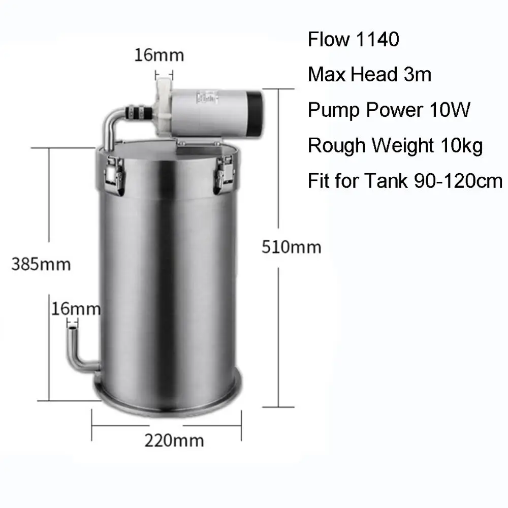 Outside Filter Bucket for Aquarium Fish Aquarium Filter SS304 External Aquarium Filter Bucket 10W/BG1200 Pre-Filter 220V
Outside Filter Bucket for Aquarium Fish Aquarium Filter SS304 External Aquarium Filter Bucket 10W/BG1200 Pre-Filter 220V