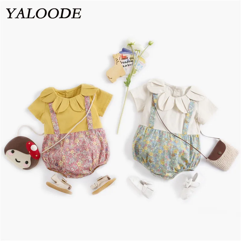 

YALOODE New Summer Baby Girl Boy Romper Cotton Print Newborn Baby Jumpsuit Romper Infant Toddler Clothes Baby Outfit