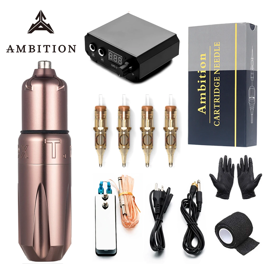 Ambition Rotary Tattoo Pen Machine set with powerful brushless motor LCD Power Supply tattoo pen Kit for Beginners Professional
Ambition Rotary Tattoo Pen Machine set with powerful brushless motor LCD Power Supply tattoo pen Kit for Beginners Professional