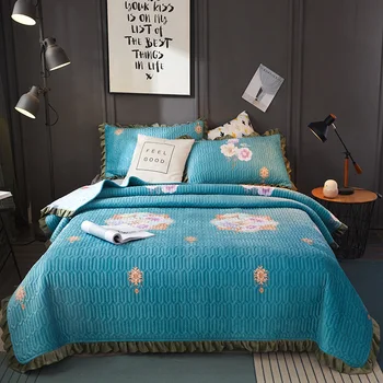 High Quality Soft Flannel Velvet Fleece Quilted Ruffles Bedspread Bed Cover Set Bed sheet Bed Linen Pillowcases Bedding Set 3PCS
High Quality Soft Flannel Velvet Fleece Quilted Ruffles Bedspread Bed Cover Set Bed sheet Bed Linen Pillowcases Bedding Set 3PCS