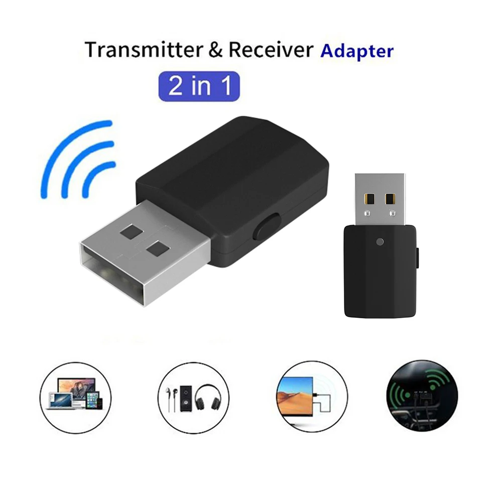 USB Bluetooth 5.0 Transmitter Receiver 2 in 1 Portable 3.5mm AUX Wireless Adapter for Car TV PC Bluetooth Receiver
USB Bluetooth 5.0 Transmitter Receiver 2 in 1 Portable 3.5mm AUX Wireless Adapter for Car TV PC Bluetooth Receiver