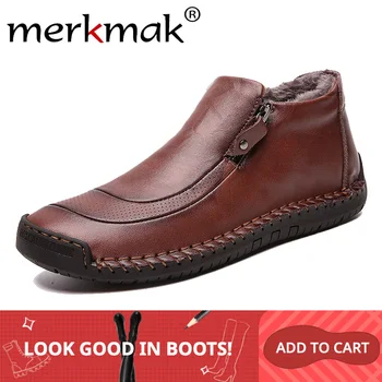 Merkmak 2019 New Winter Men Boots Fashion Warm Casual Ankle Booties Comfortable Zip Male Shoes Big Size 39-48 Men Shoes
Merkmak 2019 New Winter Men Boots Fashion Warm Casual Ankle Booties Comfortable Zip Male Shoes Big Size 39-48 Men Shoes