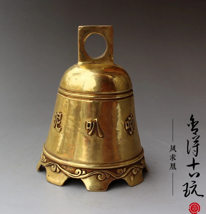Античная латунь, маленький шестигранный медный колокольчик Zhenyan, коллекционное украшение
Античная латунь, маленький шестигранный медный колокольчик Zhenyan, коллекционное украшение