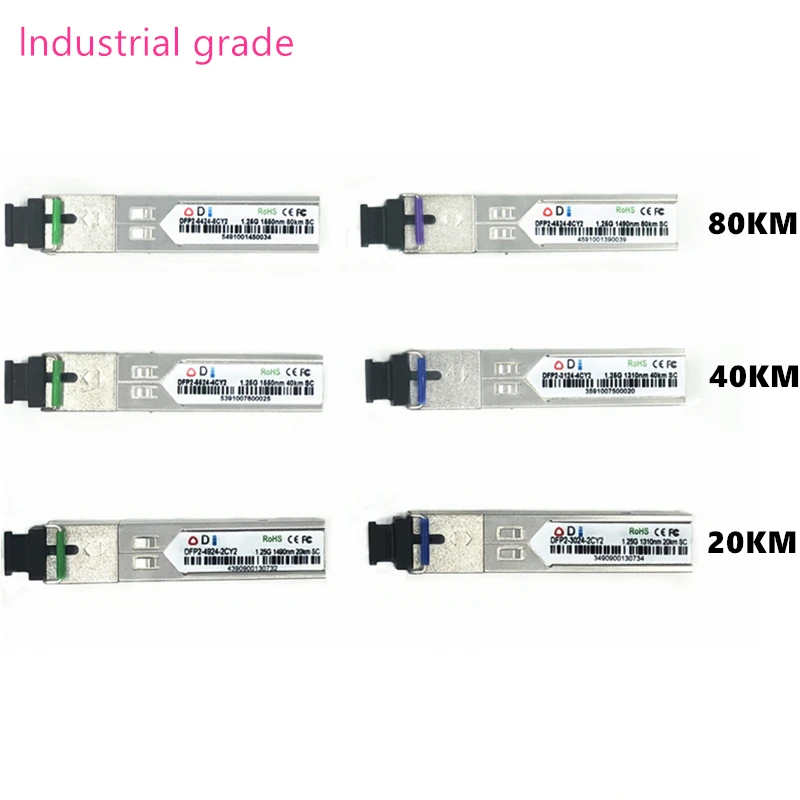 SC SFP Fiber optic module Industrial grade -40~+80 Celsius 1.25G20/40/80KM 1310/1490/1550nm Single-SFP compatible optical module
SC SFP Fiber optic module Industrial grade -40~+80 Celsius 1.25G20/40/80KM 1310/1490/1550nm Single-SFP compatible optical module