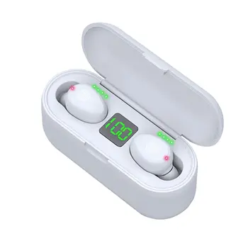 Wireless Sports F9 Mini Stereo Touch wireless Headset F9 Touch Digital Display 5.0 Dual Pass 2000 Mah White English Version 
Wireless Sports F9 Mini Stereo Touch wireless Headset F9 Touch Digital Display 5.0 Dual Pass 2000 Mah White English Version