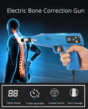 6 Heads 13 Levels Adjustable Spine Chiropractic Instrument Electric Bone Correction Gun Activator Cervical Therapy Massager