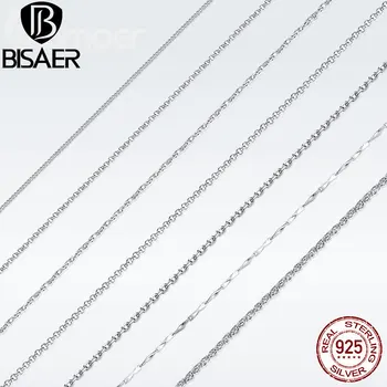 BISAER 10 Styles 925 Sterling Silver Chain Necklace Long Women Necklace Collar Valentine Girls Necklace Silver Jewelry S925 45CM
BISAER 10 Styles 925 Sterling Silver Chain Necklace Long Women Necklace Collar Valentine Girls Necklace Silver Jewelry S925 45CM