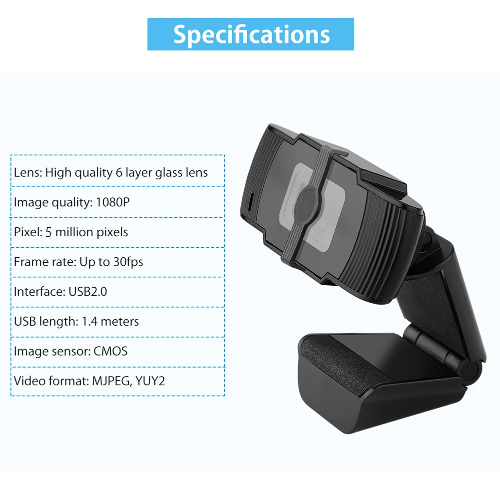 1080p High-Definition Auto-Focus Cam 5MP Video Calling Camera Usb Free Driver With Privacy Cover For Laptop Build In Microphone
1080p High-Definition Auto-Focus Cam 5MP Video Calling Camera Usb Free Driver With Privacy Cover For Laptop Build In Microphone