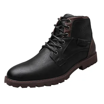 BONJEAN Fashion Retro Ankle Leather Men Boots High Top Side Zipper Tooling Black Brown Boot Outdoor Desert Boot Fashion Men Shoe
BONJEAN Fashion Retro Ankle Leather Men Boots High Top Side Zipper Tooling Black Brown Boot Outdoor Desert Boot Fashion Men Shoe
