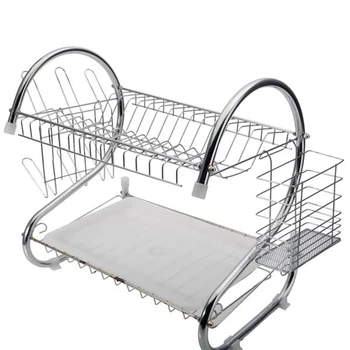 Multifunctional Silver S-shaped Dual-layer Bowls Dishes Chopsticks Spoons Kitchen Collection Shelf Dish Drainer Holder Rack
Multifunctional Silver S-shaped Dual-layer Bowls Dishes Chopsticks Spoons Kitchen Collection Shelf Dish Drainer Holder Rack