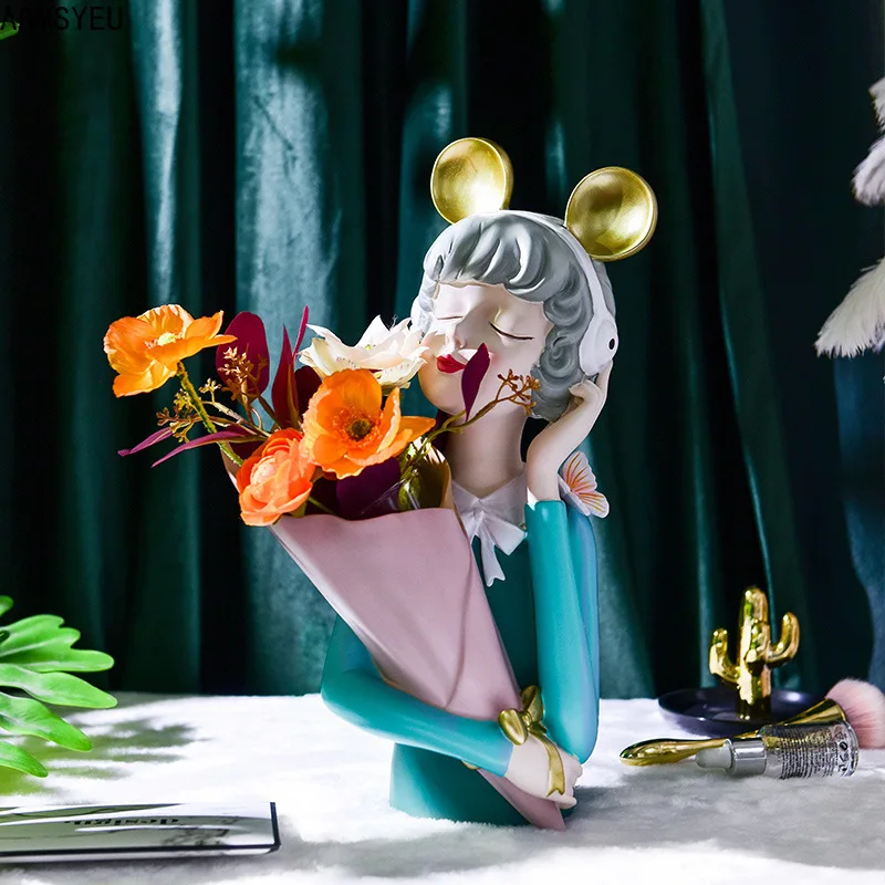 Nordic Creative Bouquet Music Girl Resin Decoration Housewarming Gift Flower Arrangement Vase Wedding Decoration Home Decoration
Nordic Creative Bouquet Music Girl Resin Decoration Housewarming Gift Flower Arrangement Vase Wedding Decoration Home Decoration
