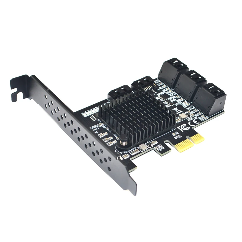 88SE9215 Chip 8 Ports SATA 3.0 to PCIe Expansion Card PCI Express Adapter 3 Converter with Heat Sink for HDD PCIE | Компьютеры и офис