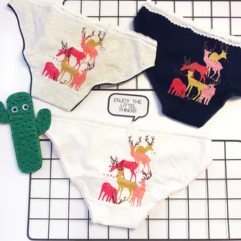 Women's Pant fawn cute deer pattern lace pure cotton comfortable Briefs Women's Mid-waist sports triangle Women's Underwear
Women's Pant fawn cute deer pattern lace pure cotton comfortable Briefs Women's Mid-waist sports triangle Women's Underwear