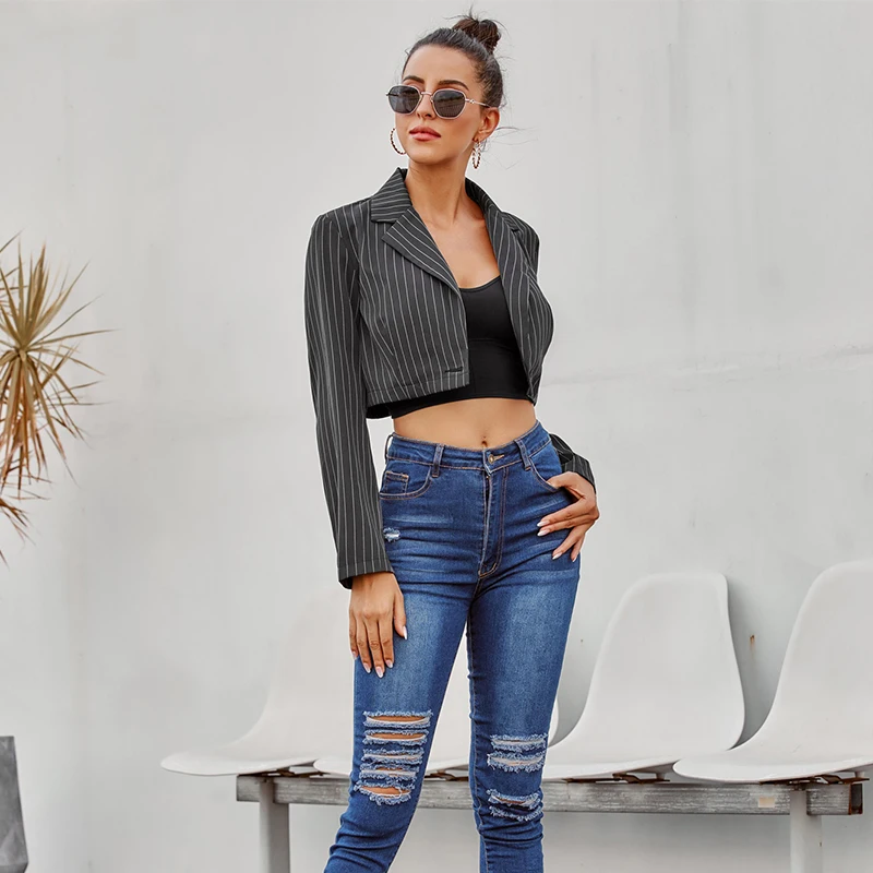 JYSS fall blazer women black striped pattern single button ropa de mujer casual blazers for women coats female 60117
JYSS fall blazer women black striped pattern single button ropa de mujer casual blazers for women coats female 60117