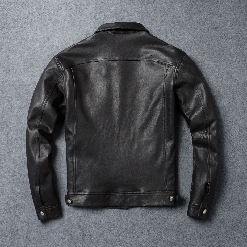 Spring Fall Men Genuine Leather Jacket Slim Short Single Breasted Leather Coat Plus Size 5XL Washed Vintage Sheepskin Jacket Men
Spring Fall Men Genuine Leather Jacket Slim Short Single Breasted Leather Coat Plus Size 5XL Washed Vintage Sheepskin Jacket Men