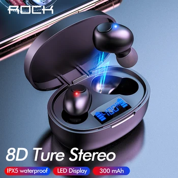 ROCK T15 TWS Bluetooth Earphone LED Display IPX5 Waterproof Earphone With Charging Case 8D Ture Stereo Music Earbuds Headsets
ROCK T15 TWS Bluetooth Earphone LED Display IPX5 Waterproof Earphone With Charging Case 8D Ture Stereo Music Earbuds Headsets
