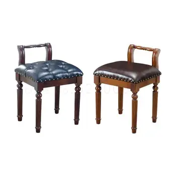 American solid wood dressing stool fashion modern minimalist makeup leather stool European nail bench stool bench 
American solid wood dressing stool fashion modern minimalist makeup leather stool European nail bench stool bench