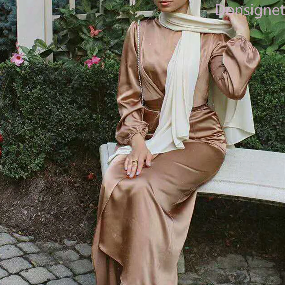 Мусульманское платье Donsignet женское мусульманское модное обманка из двух частей
