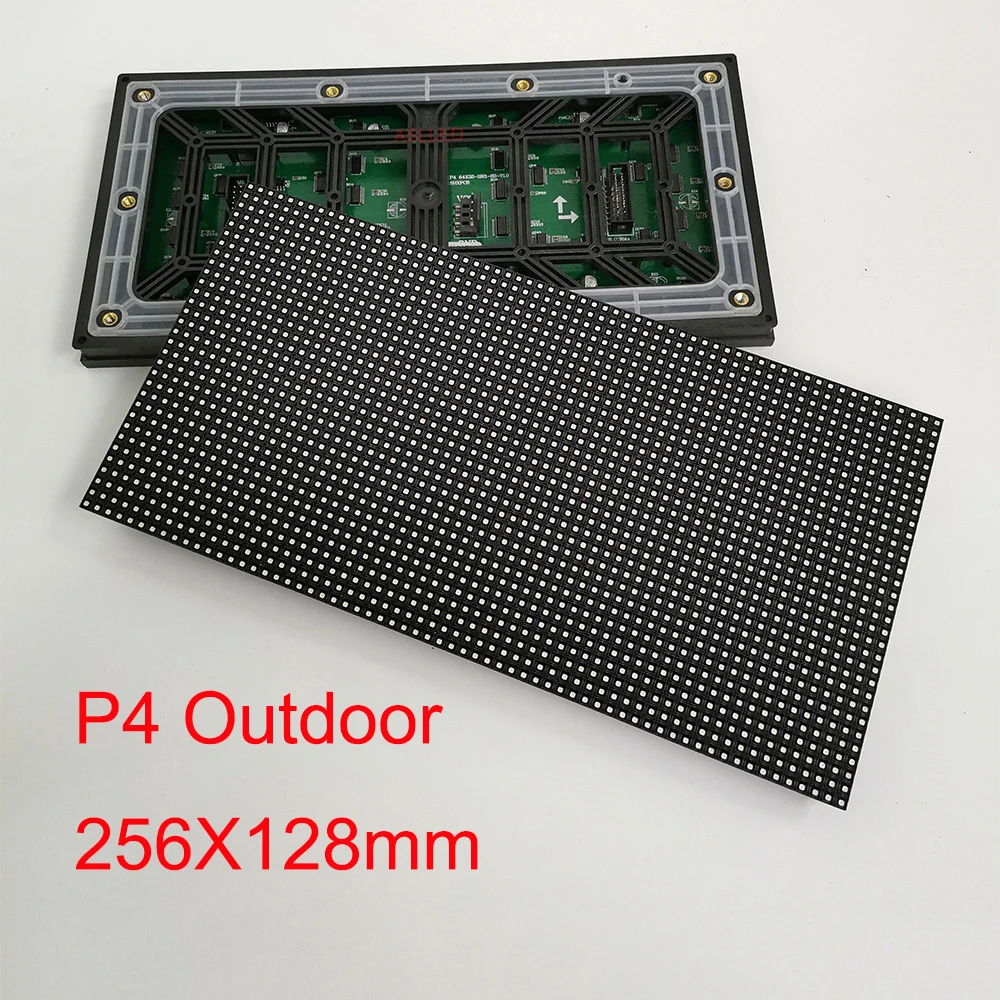 P4 открытый светодиодный экран модуль 256x128 мм RGB Полноцветный SMD2121 64x3 2 пикселя