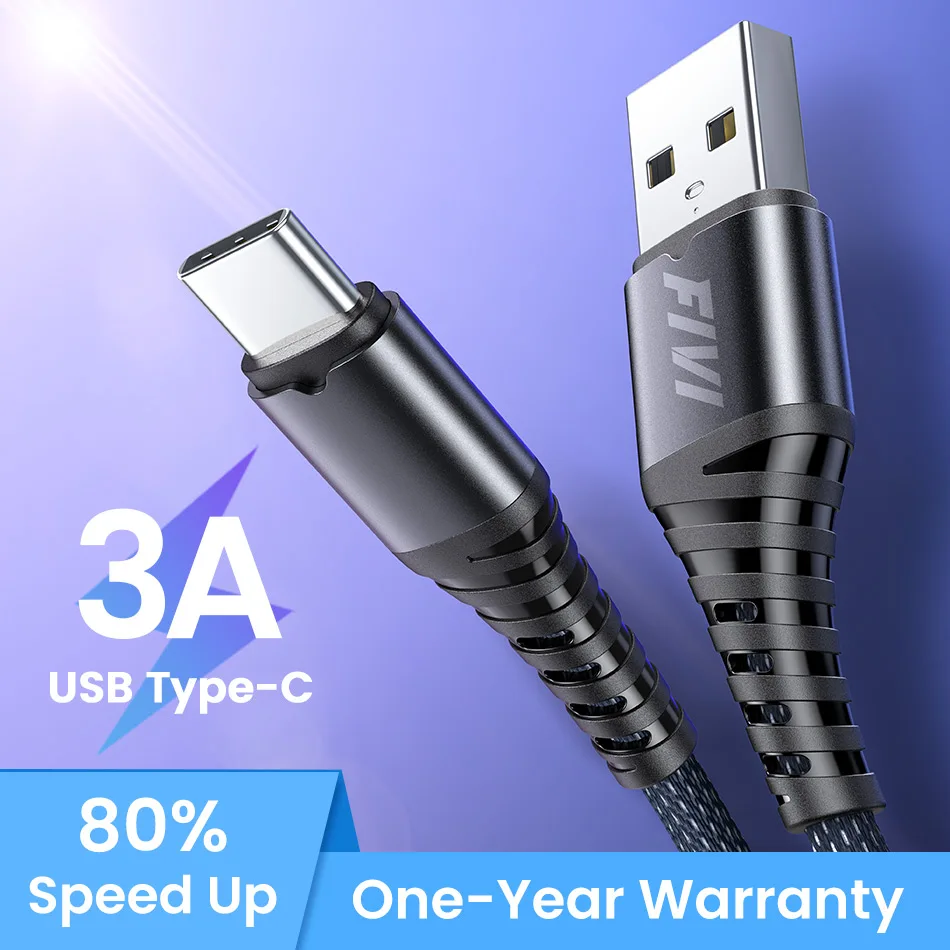 FIVI USB Type C Cable For Samsung S10 S9 S8 Quick Charge Type-C Mobile Phone 3.0 USB C Fast Charging Cable For Huawei P30 Xiaomi
FIVI USB Type C Cable For Samsung S10 S9 S8 Quick Charge Type-C Mobile Phone 3.0 USB C Fast Charging Cable For Huawei P30 Xiaomi